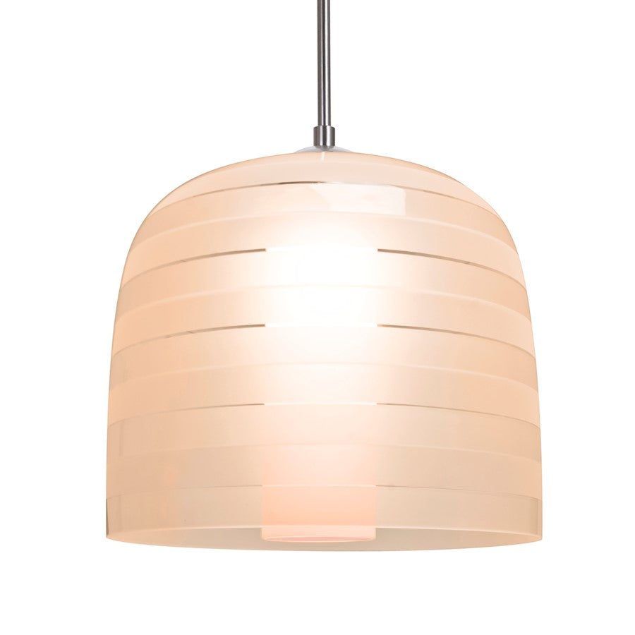Besa Lighting Mitzi 10 1-Light LED Cord Pendant | Contemporary Satin Nickel and Pink/Red Glass | Kitchen Island & Dining | Model 1JT-MITZI10SA-LED-SN