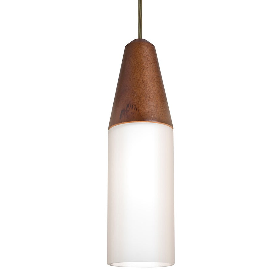 Besa Lighting Nini 12in 1-Light Pendant | Contemporary Brushed Bronze and White Opal Glass | Kitchen Island & Dining Room | Model 1JT-NINIMD-BR
