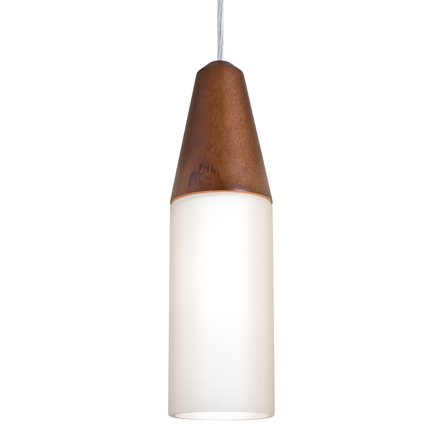 Besa Lighting Nini 12in 1-Light LED Pendant | Satin Nickel and White Glass | Kitchen Island & Dining Room | Model 1JT-NINIMD-LED-SN