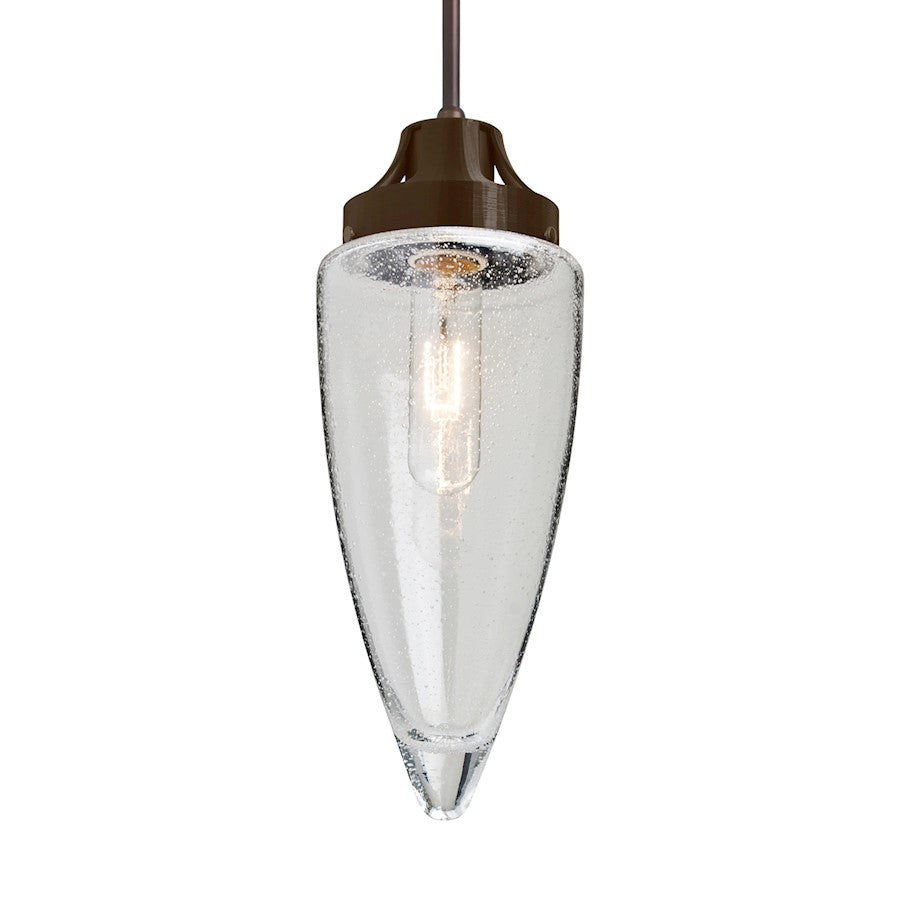 Besa Lighting Sulu 4in 1-Light Pendant | Transitional Bronze and Clear Glass | Kitchen Island & Dining Room | 4.75 x 10.5 in | Model 1JT-SULUCL-BR