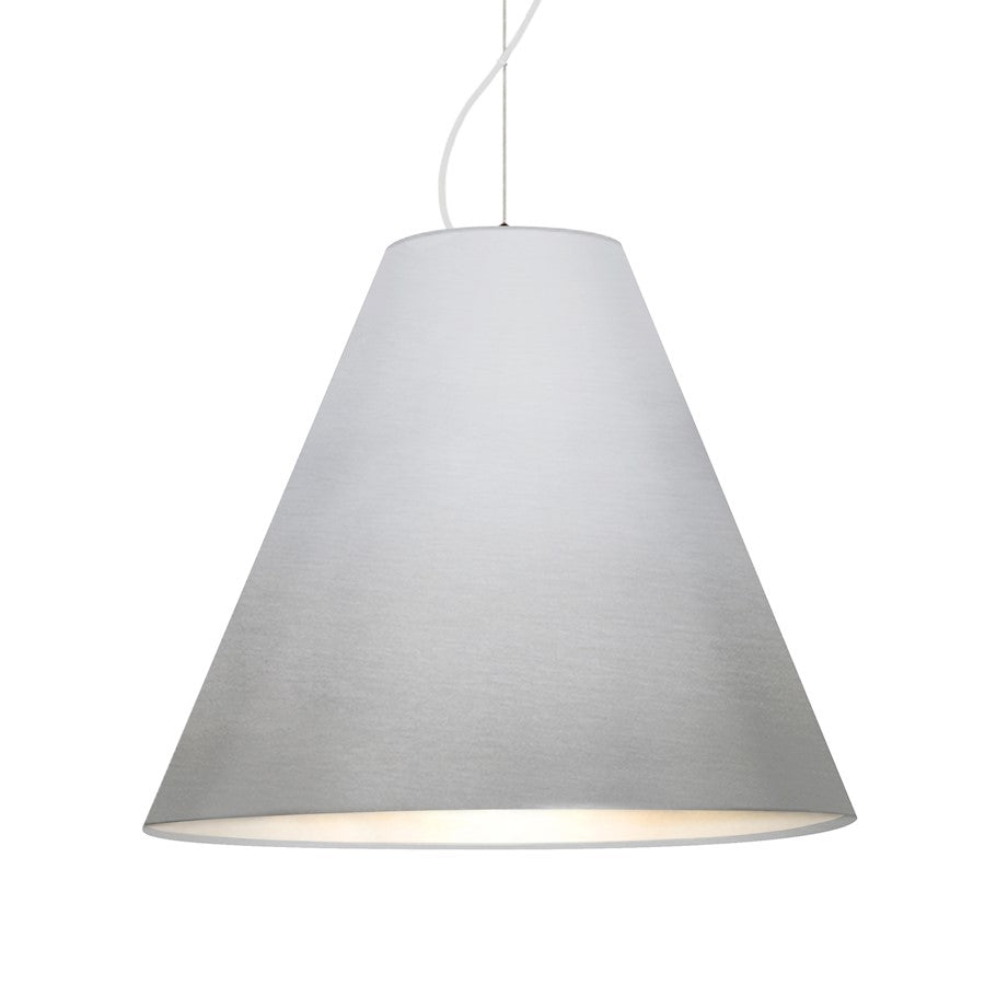 Besa Lighting Dylan 20in 1-Light LED Pendant | Industrial White Metal Shade | Kitchen Island & Dining Room | Model 1KX-DYLANSL-LED-WH
