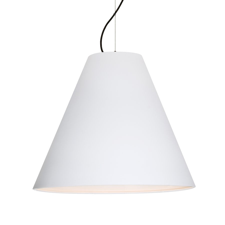 Besa Lighting Dylan 20in 1-Light LED Pendant | Industrial Black and White Metal | Kitchen Island & Dining Room | Model 1KX-DYLANWH-LED-BK
