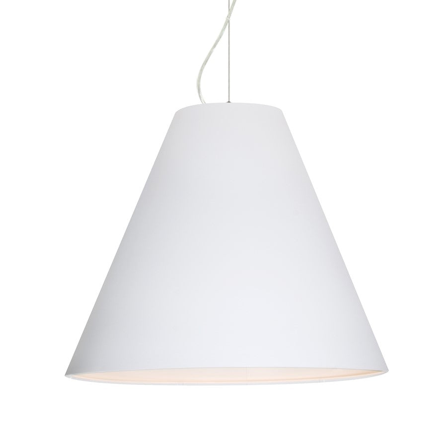 Besa Lighting Dylan 20in 1-Light LED Pendant | Industrial Satin Nickel and White Metal | Kitchen Island & Dining Room | Model 1KX-DYLANWH-LED-SN
