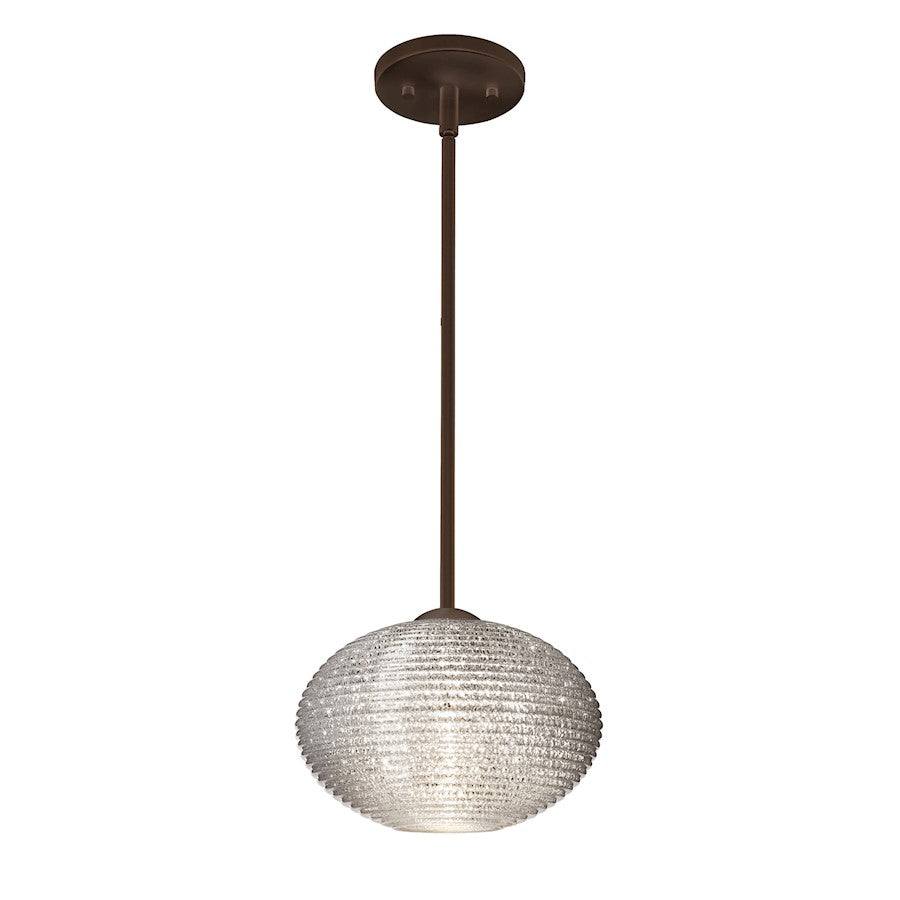 1 Light Stem Pendant, Bronze/Crystal