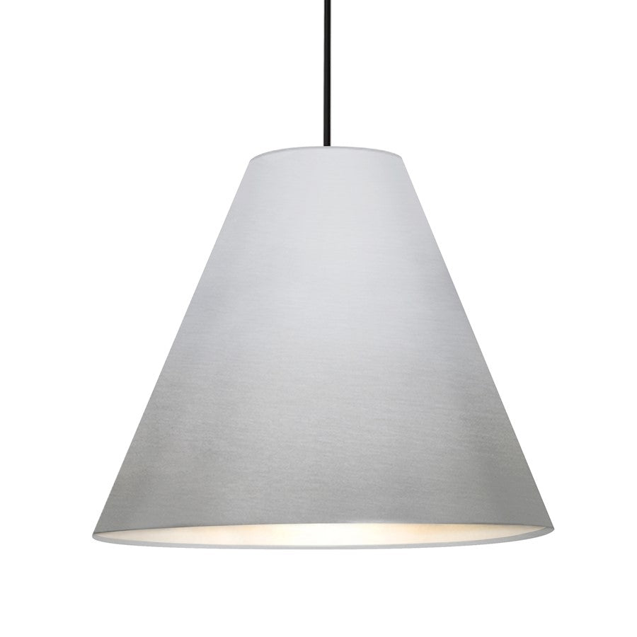 Besa Lighting Dylan 20in 1-Light LED Pendant | Industrial Black and Silver Metal | Kitchen Island & Dining Room | Model 1TT-DYLANSL-LED-BK