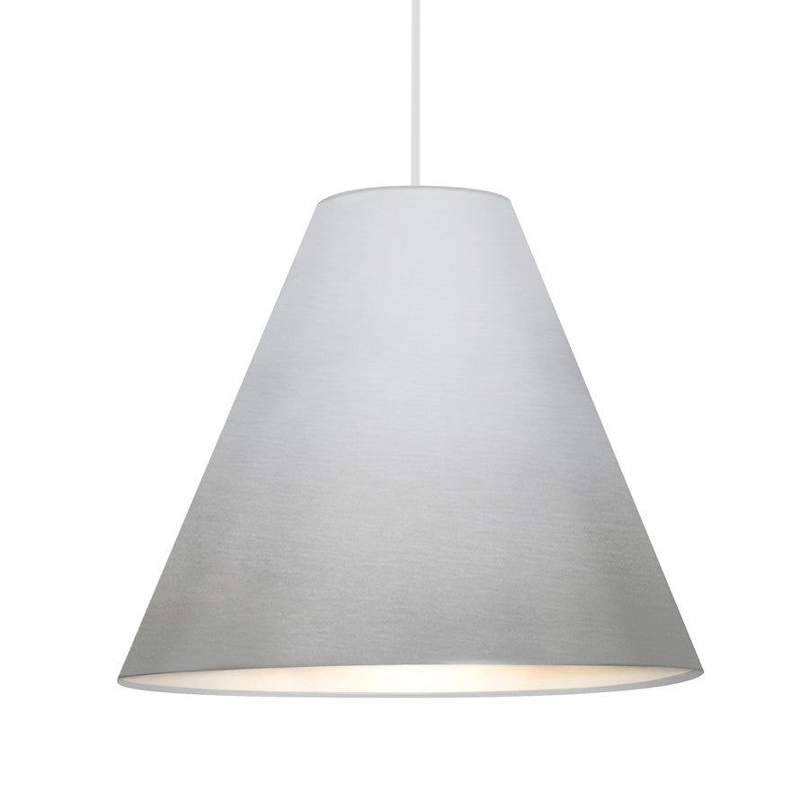 Besa Lighting Dylan 20in 1-Light LED Pendant | Industrial White and Silver Metal | Kitchen Island & Dining Room | Model 1TT-DYLANSL-LED-WH