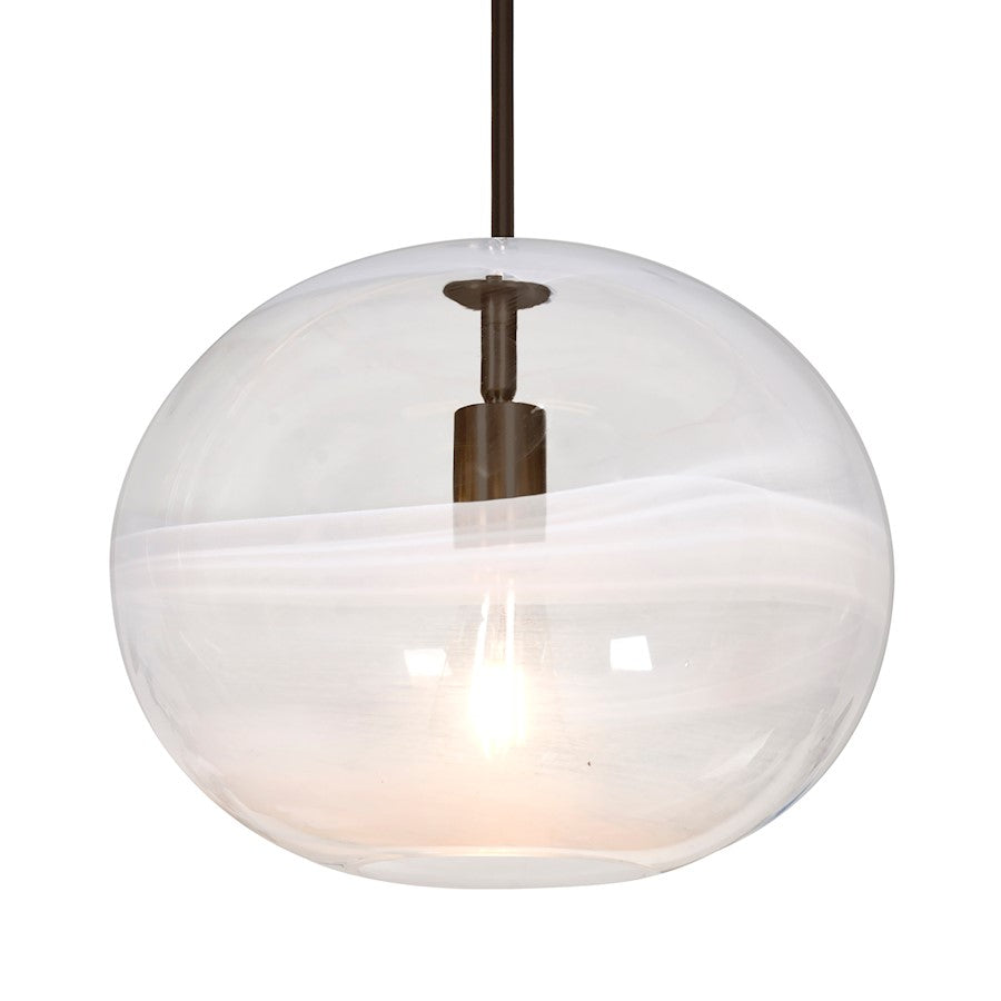 Besa Lighting Geno 13in 1-Light LED Stem Pendant | Contemporary Bronze and Clear Vapor Glass | Kitchen Island & Dining | Model 1TT-GENOCL-EDIL-BR