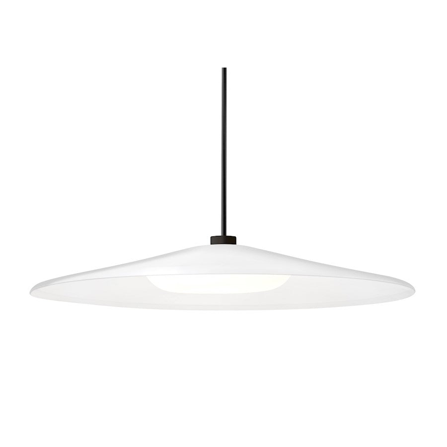 Besa Lighting Swan 24in 1-Light LED Pendant | Farmhouse Modern Black and White Metal Glass | Kitchen Island & Dining Room | Model 1TT-SWANWH-LED-BK