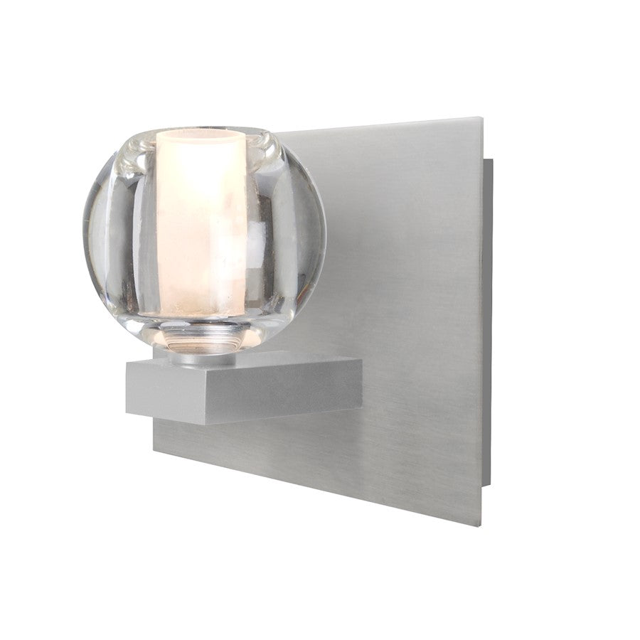 Besa Lighting Boca 3 5in 1-Light Bathroom Vanity | Modern Satin Nickel and Clear Glass | Bathroom & Powder Room | Model 1WF-BOCACL-SN