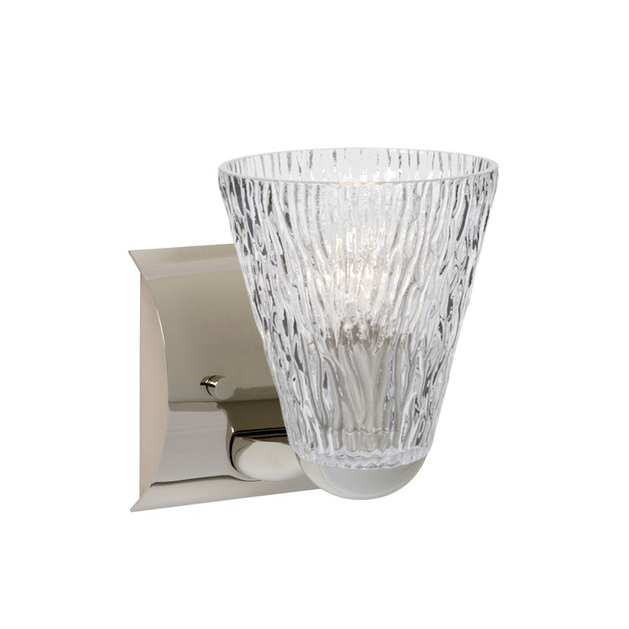 Besa Lighting Nico 5 1-Light Wall Sconce | Contemporary Chrome and Clear Glass | Bathroom & Powder Room | 6.5 x 4.75 x 6.88 in | Model 1WZ-NICO5CL-CR