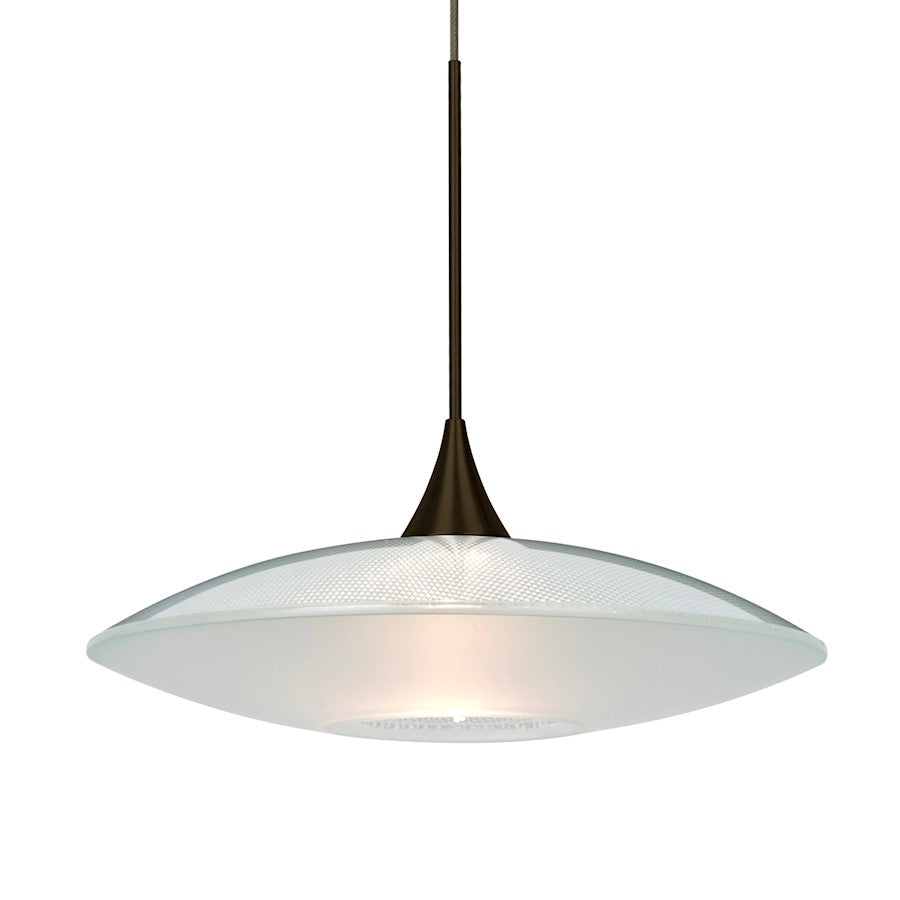 Besa Spazio 8in 1-Light LED Pendant | Contemporary Bronze and Clear Glass | Kitchen Island & Dining Room | Model 1XT-6294CL-LED-BR