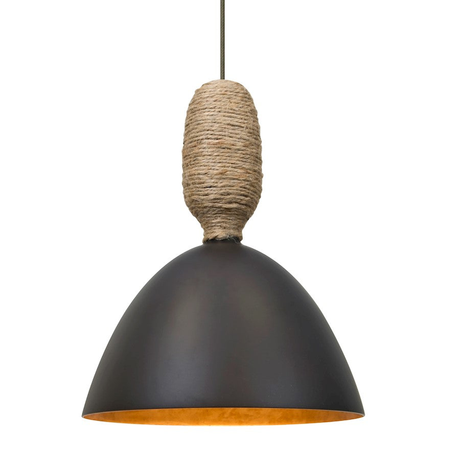 Besa Lighting Creed 1 Light LED Pendant, Bronze/Bronze - 1XT-CREED-LED-BR