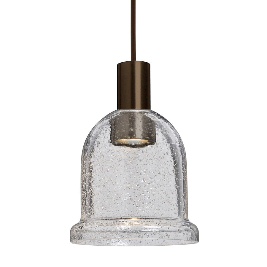 Besa Lighting Kiba 4in 1-Light LED Pendant | Contemporary Bronze and Clear Glass | Kitchen Island & Dining Room | Model 1XT-KIBACL-LED-BR