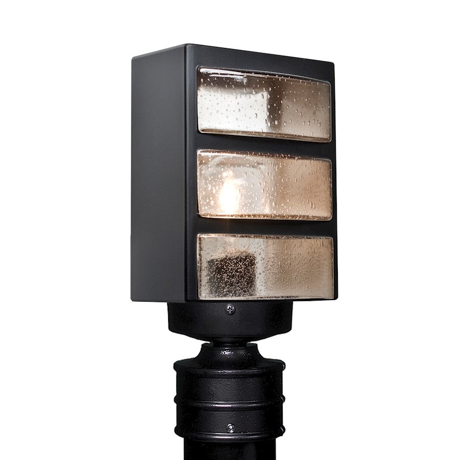 Besa Lighting Costaluz 3513 13in 1-Light Post Mount | Contemporary Gray Glass | Outdoor Post Light | 4.75 x 6.25 x 13 in | Model 351358-POST