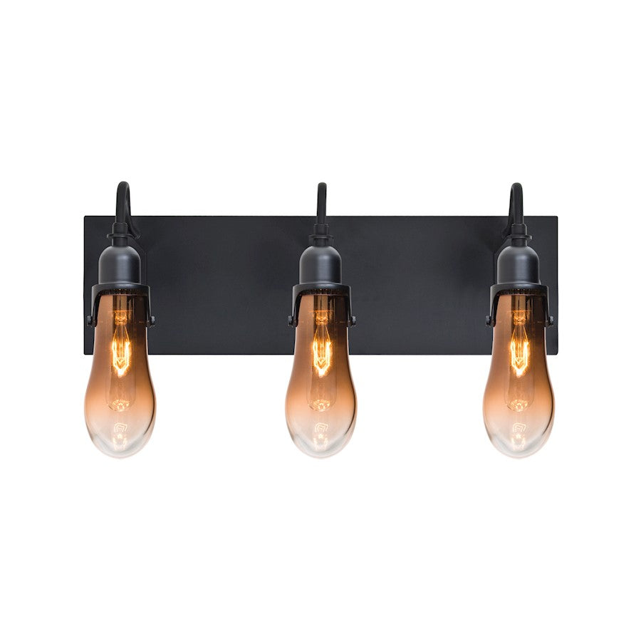 Besa Lighting Wish 20in 3-Light Wall Sconce | Transitional Black and Beige Glass | Hallway & Living Room Accent | 20 x 6 x 11 in | Model 3WG-WISHAM-BK