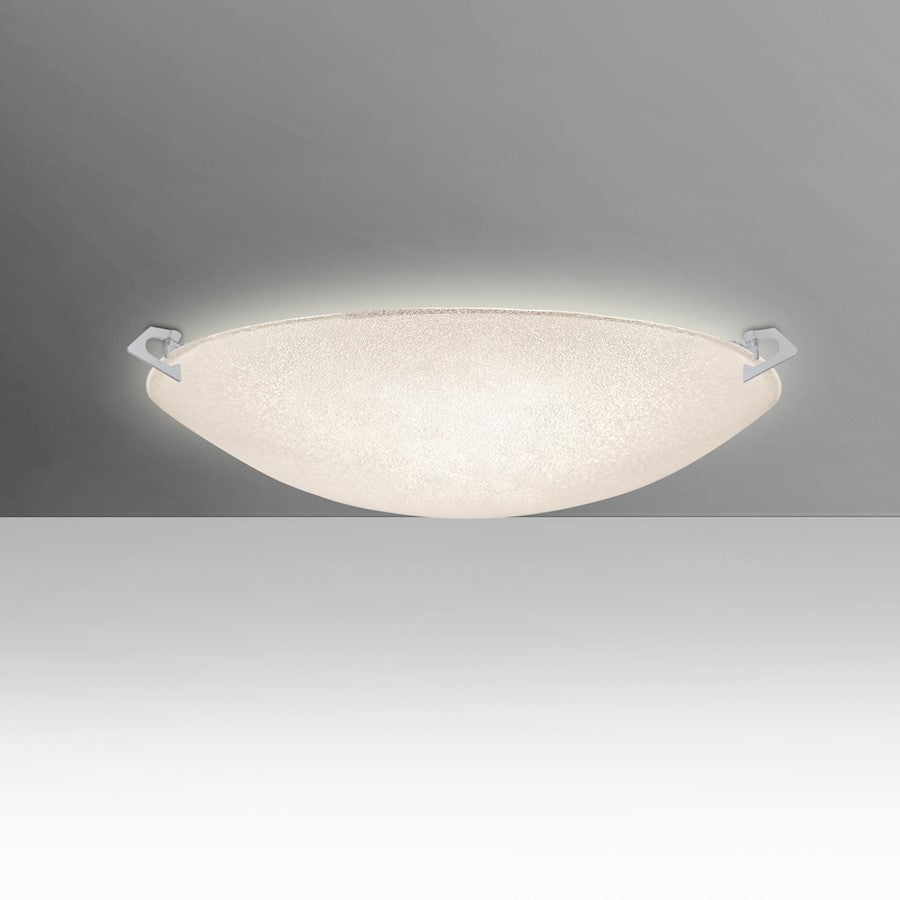 Besa Lighting Sonya 17in 2-Light LED Flush Mount | Contemporary Satin Nickel and Crystal Glass | Bedroom & Hallway Ceiling | Model 8418GL-LED-SN