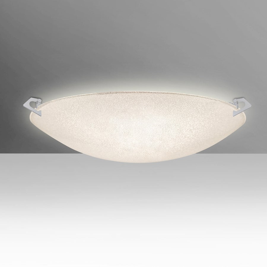 Besa Lighting Sonya 20 20in 3-Light Flush Mount | Contemporary Satin Nickel and Crystal Glass | Bedroom & Hallway | Model 8419GL-SN