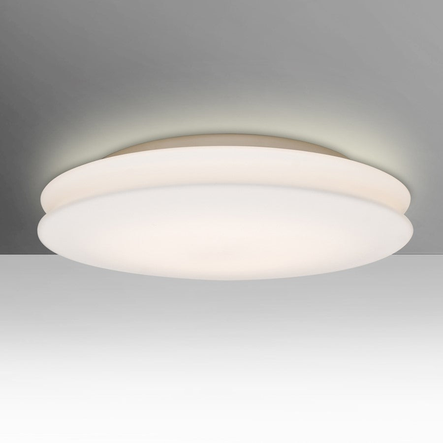 Besa Lighting Aura 16 1-Light LED Flush Mount | Contemporary White Opal Glass | Living Room & Kitchen Ceiling Light | Model AURA1607C-LED