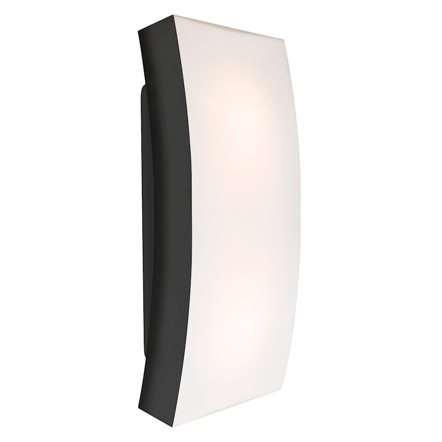 Besa Lighting Billow 15 15in 2-Light Outdoor Sconce | Contemporary Black and White Glass | Entryway & Covered Patio | Model BILLOW15-BK
