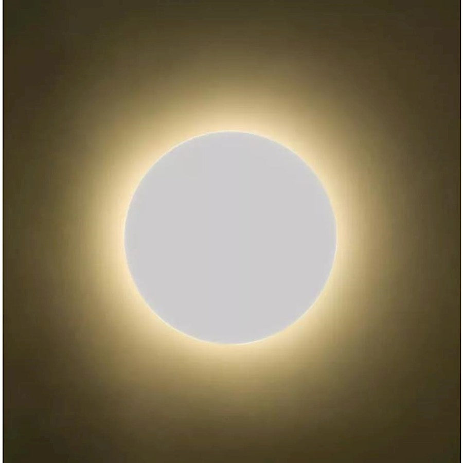 Besa Lighting Halo 10 1-Light LED Wall Sconce | Modern White and White Steel | Hallway & Bedroom Accent | 10 x 2.12 x 10 in | Model HALO10-LED-WH