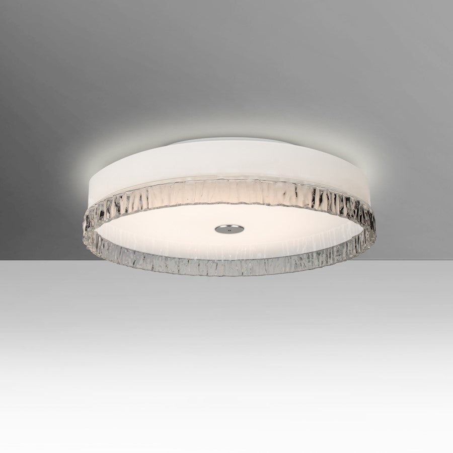 Besa Lighting Paco 12in 1-Light LED Flush Mount | Modern Smoke Glass and Gray | Hallway & Bedroom | 12 x 12 x 3 in | Model PACO12SMC-LED