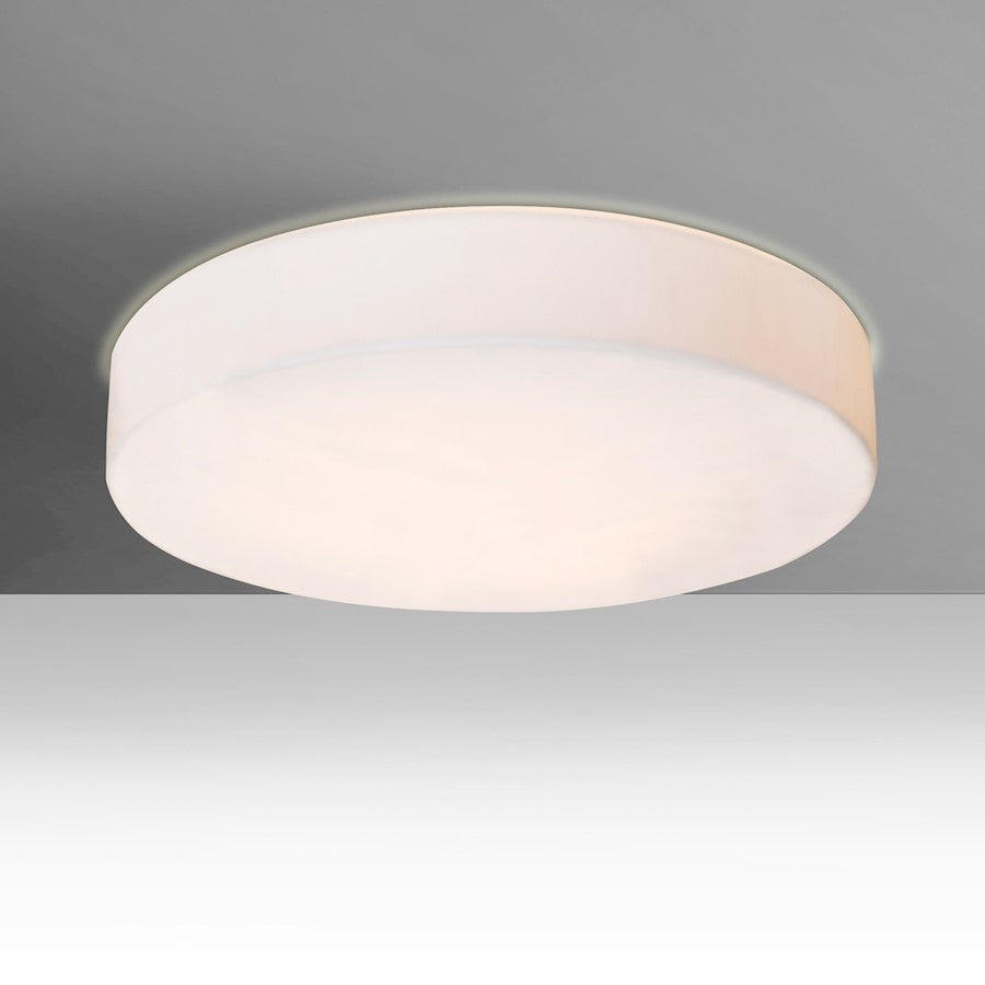 Besa Lighting Pride 17 1-Light LED Flush Mount | Modern White Opal Glass | Hallway & Bedroom Ceiling Light | Model PRIDE1707C-LED