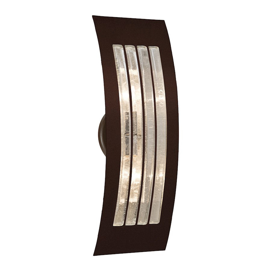 Besa Sail 17in 2-Light Outdoor Sconce | Contemporary Bronze and Clear Glass | Covered Patio & Entryway | 6.25 x 4 x 17.5 in | Model SAIL17BB-BR