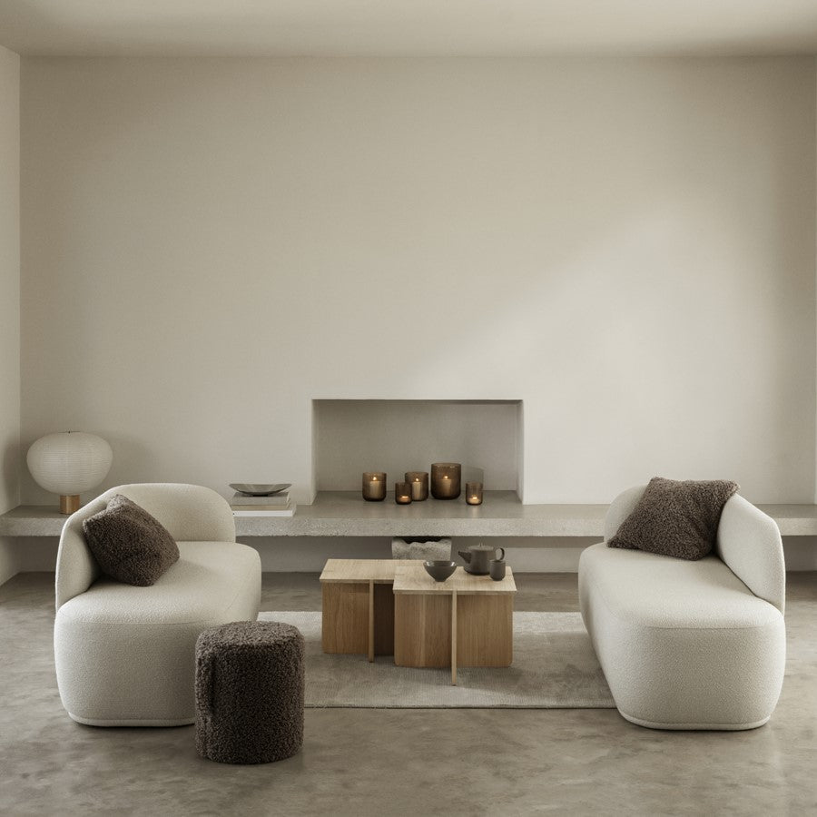 Blomus Teddy Upholstered Pouf, Fungi/Tan