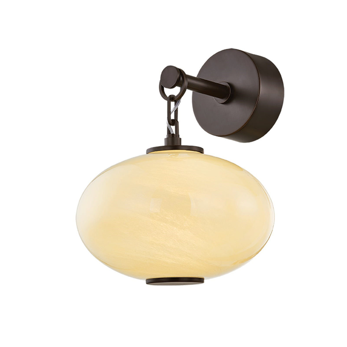 Corbett Lighting Nephele 11in 1-Light Wall Sconce | Modern Bronze and Cream Cloud Glass | Bedroom & Hallway Accent Light | Model 473-01-BRZ