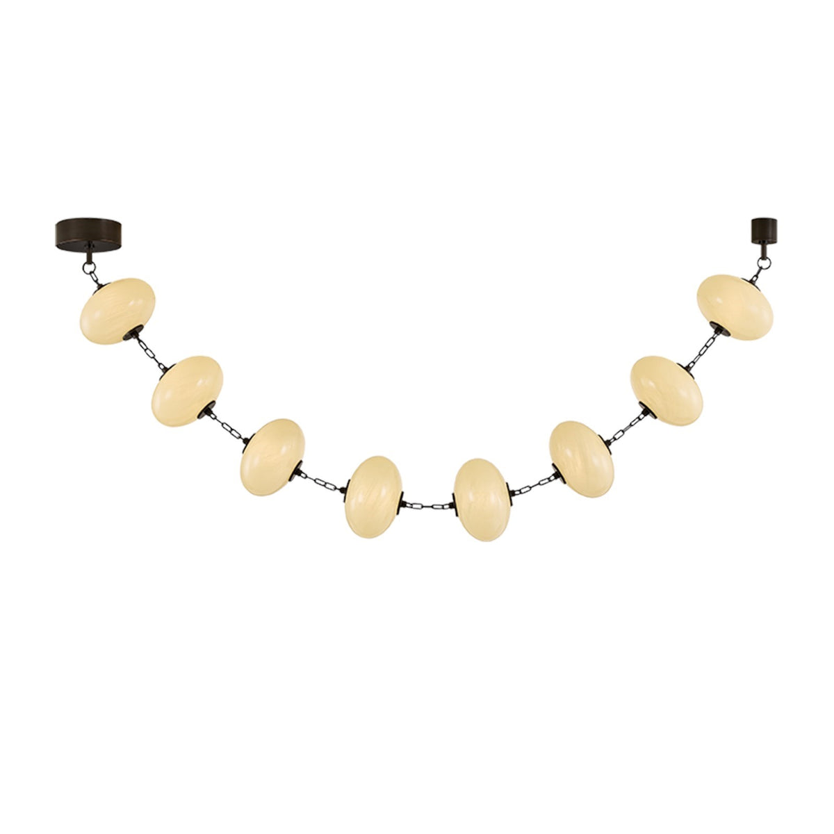 Corbett Lighting Nephele 98in 8-Light LED Chandelier | Modern Bronze Steel and Cream Cloud Glass | Dining Room & Foyer | Model 473-09-BRZ