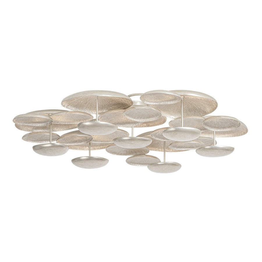 Corbett Lighting Fistral 7Lt Semi Flush Mount, Warm Silver Leaf - 522-59-TWL