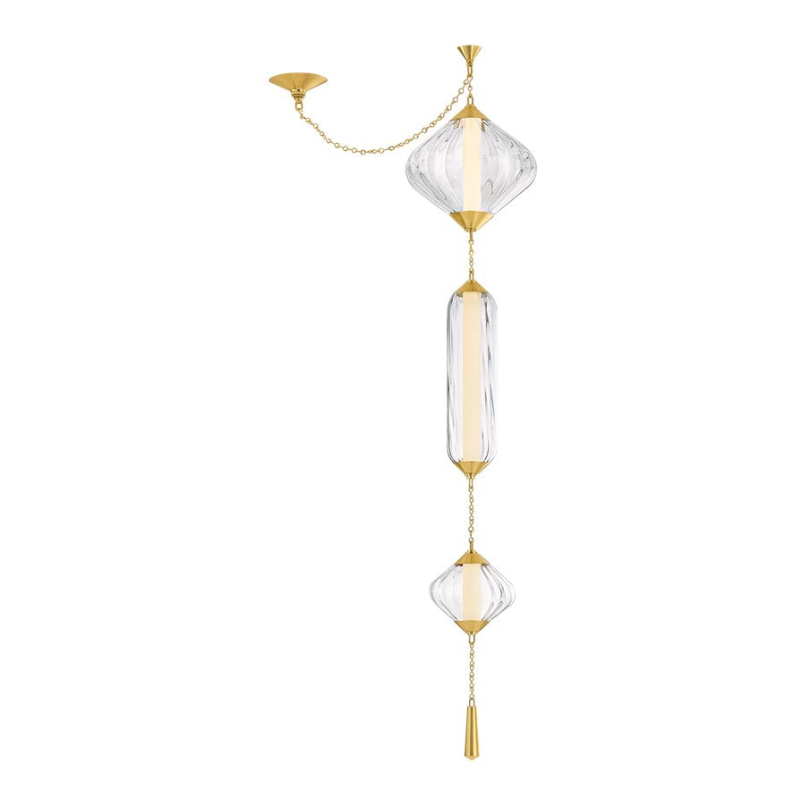 Corbett Lighting Fiorello 3Lt Pendant, Polished Brass/Clear Optic - 545-13-VPB