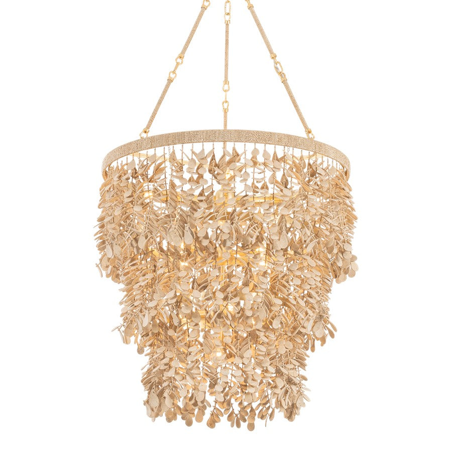 Corbett Lighting Naxos 12Lt Chandelier, Gold Leaf/Coco Shell - 552-30-VGL