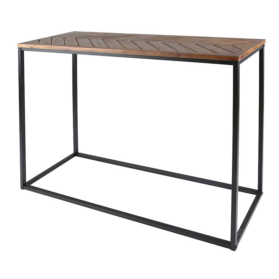 Canarm Weston Console Table | Brown/Black Metal & Wood | Entryway & Hallway Accent Table | 39 x 14 x 32 in | Model 203302-05
