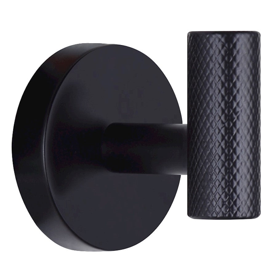 Canarm Varen Robe Hook | Matte Black Metal | Bathroom & Entryway | 2 x 2 x 2 in | Model BA108A02BK