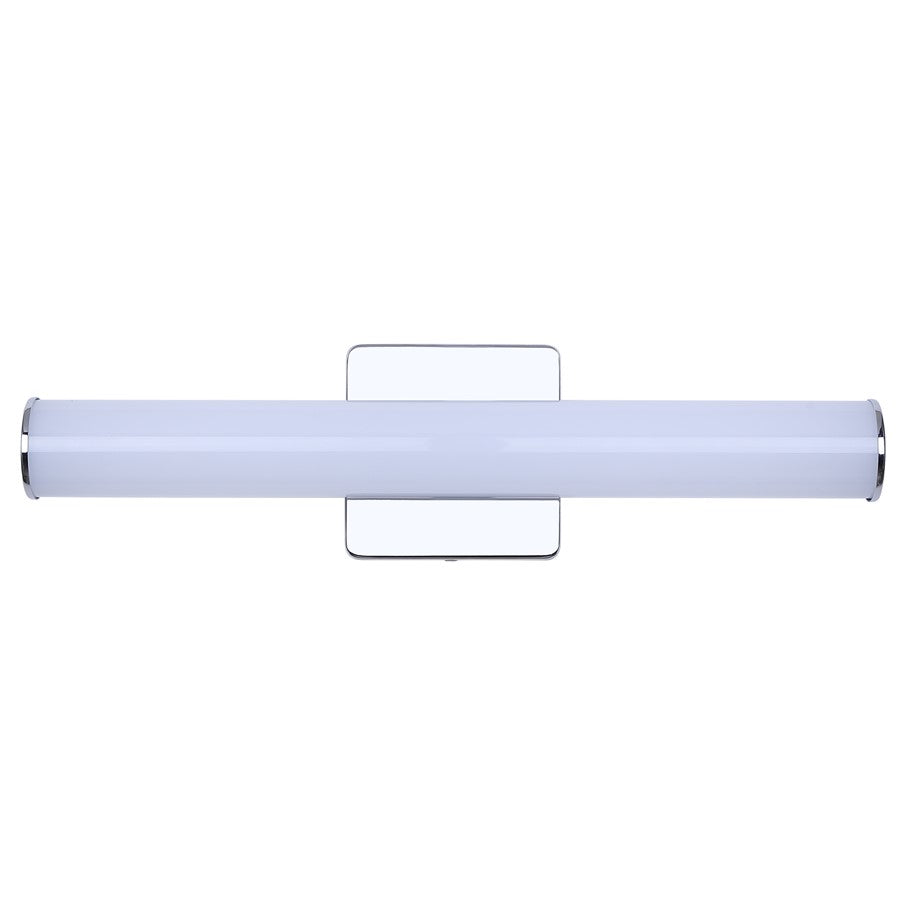 Canarm Osten 18in 1-Light LED Vanity | Modern Brushed Nickel and PC Lens | Bathroom & Powder Room | 18 x 4 x 2 in | Model BL-02B-18-CH-C