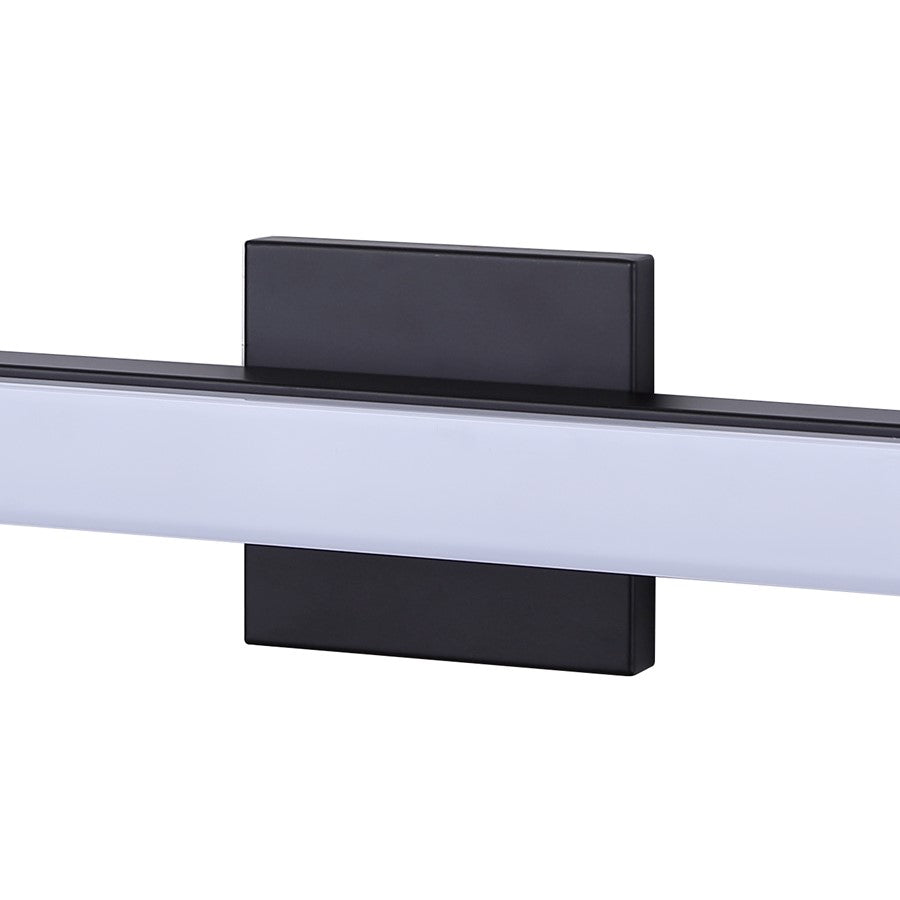 Canarm Jonah 24in 1-Light LED Vanity Light | Modern Matte Black Aluminum | Bathroom & Powder Room | 24 x 4.72 x 2.5 in | Model BL-30B-24-BK-C