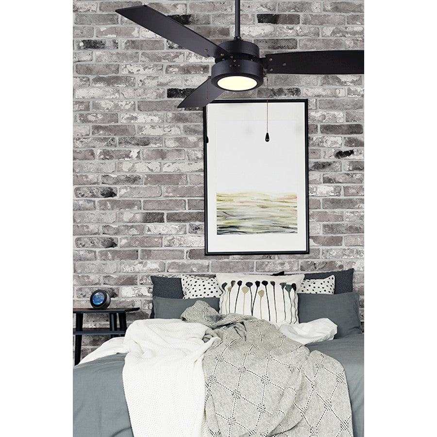 Canarm Wallis 42in 1-Light Ceiling Fan | Modern Matte Black and LED Light Kit | Bedroom & Living Room | 42 x 42 x 13 in | Model CF42WAL3BK