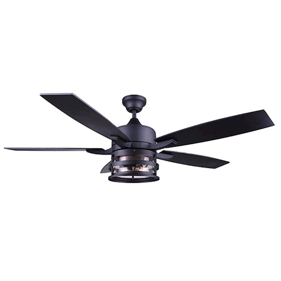 Canarm Duffy 52in 5-Light Ceiling Fan | Modern Black Finish | Living Room & Bedroom | 52 x 52 x 18 in | Model CF52DUF5BK