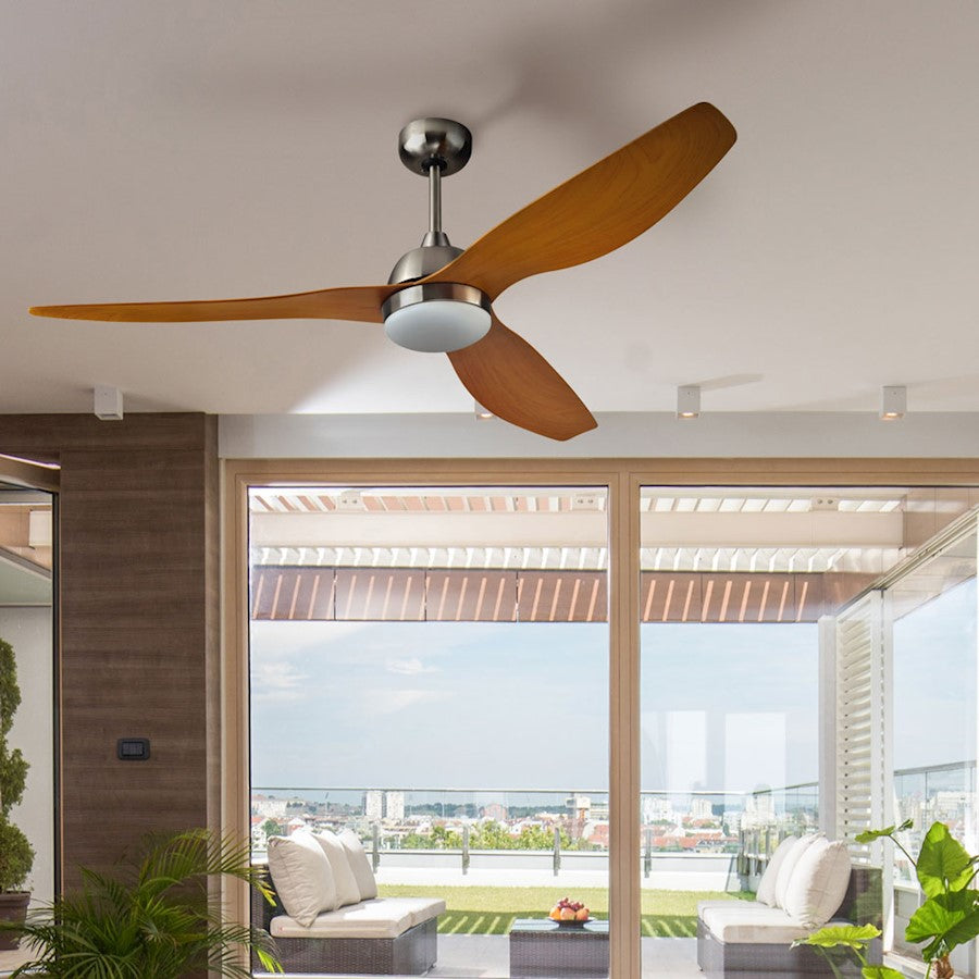 Canarm Duke 52in 1-Light Ceiling Fan | Brushed Nickel with Flat Opal Glass | Living Room & Bedroom | 52 x 52 x 11 in | Model CF52DUK3BN