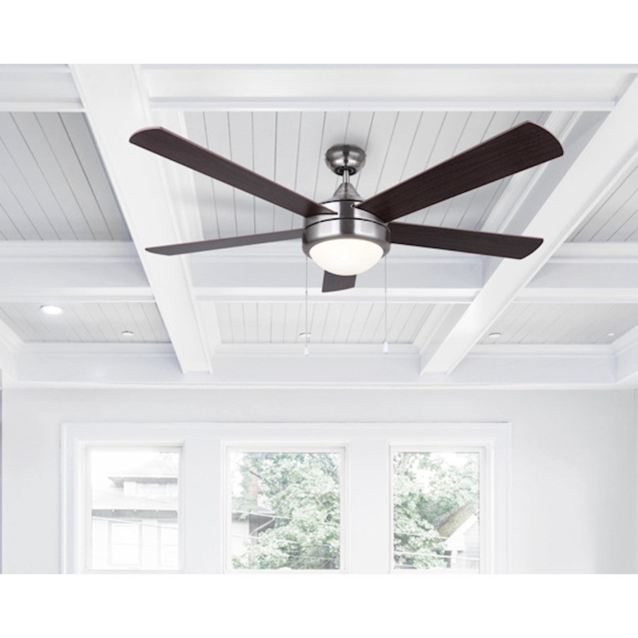 Canarm Preston III 52in Ceiling Fan | Brushed Nickel and Flat Opal Glass | Living Room & Bedroom | 52 x 52 x 15.75 in | Model CF52PR35BN