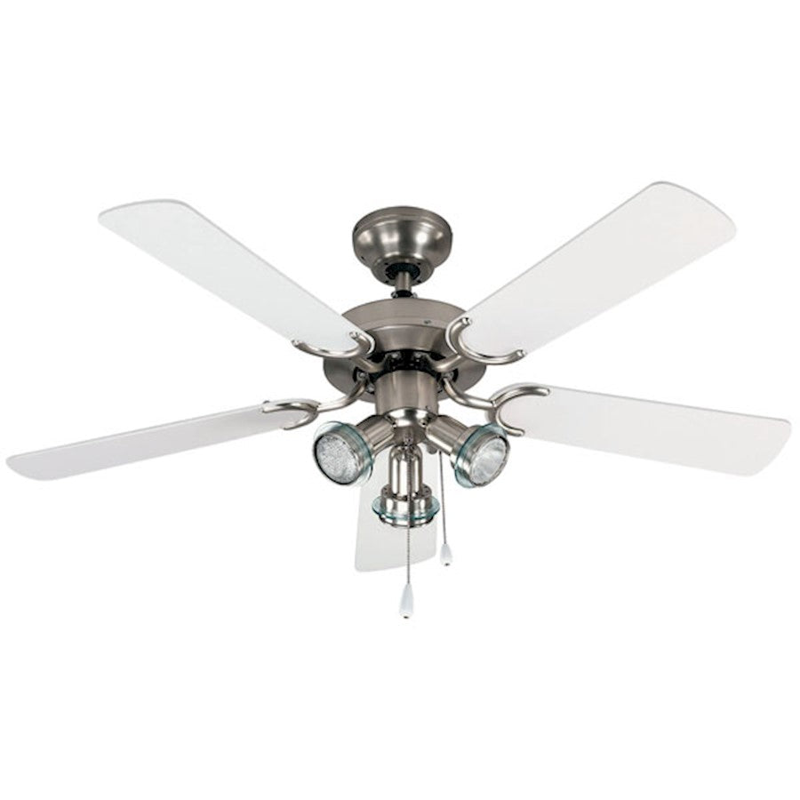 Canarm Catalyst II 42in Ceiling Fan | Brushed Pewter and Glass Ring Light | Living Room & Bedroom | 42 x 42 x 8 in | Model CF6142551S
