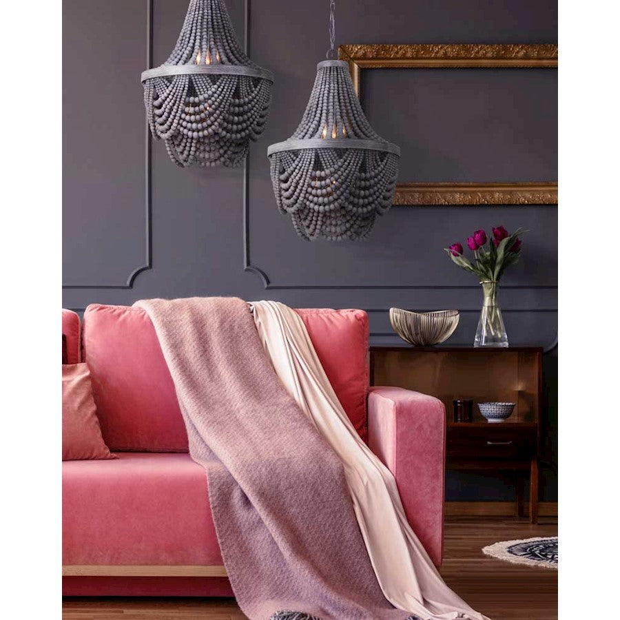 Canarm Kipling 18in 6-Light Chandelier | Gray Metal | Dining Room & Living Room | 18 x 18 x 28 in | Model ICH1001A06BGY18