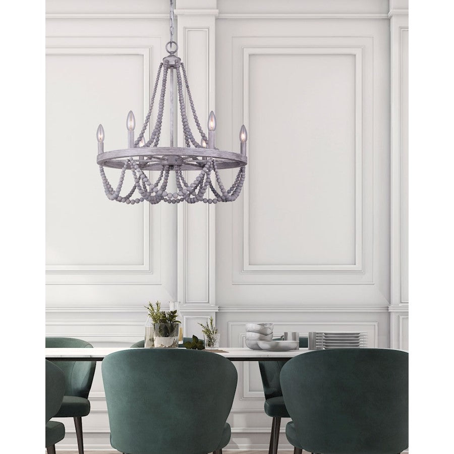Canarm Kipling 23in 6-Light Chandelier | Gray Metal | Dining Room & Living Room | 23 x 23 x 26 in | Model ICH1001A06BGY23