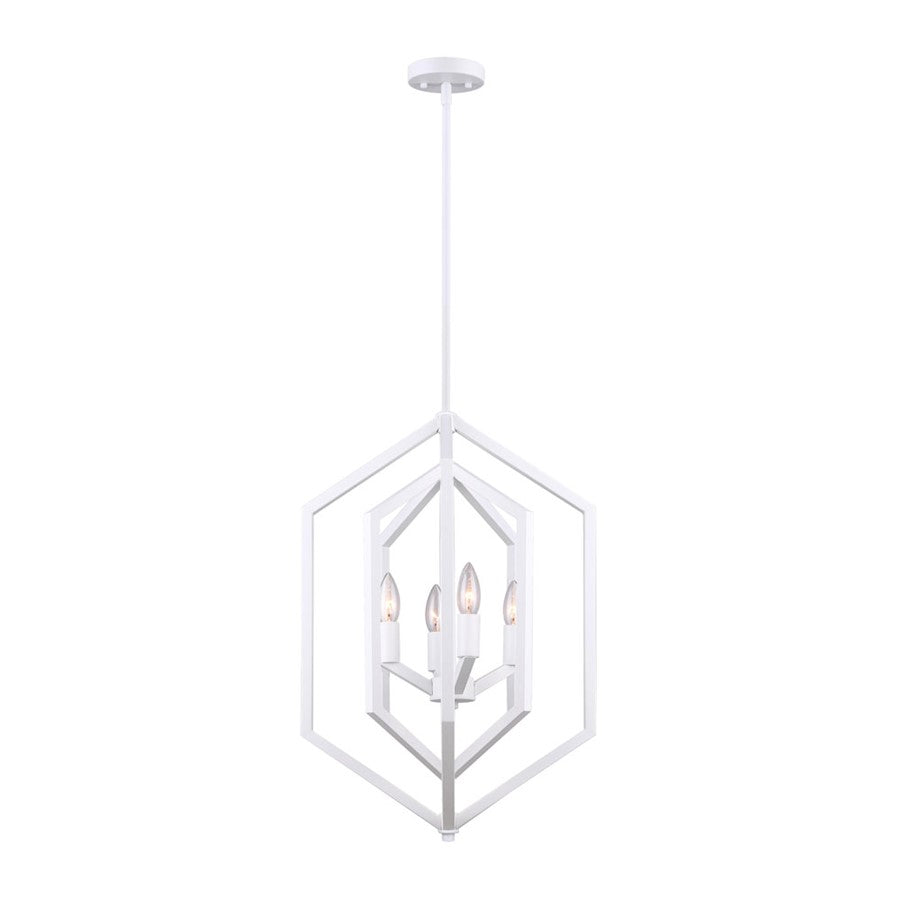 Canarm Netto 16in 4-Light Chandelier | Matte White | Dining Room & Entryway | 16 x 73.75 in | Model ICH1010A04WH16