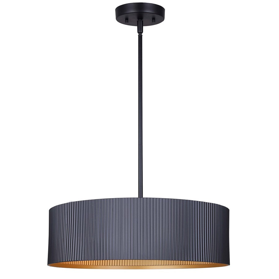 Canarm Rexton 17in 3-Light Chandelier | Modern Matte Black Metal | Dining Room & Living Room | 17 x 17 x 14 in | Model ICH1119A03BK17