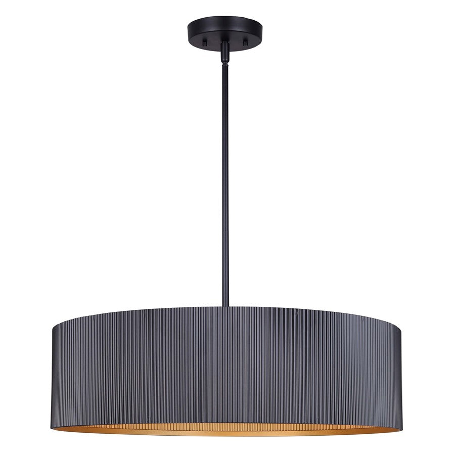 Canarm Rexton 22in 3-Light Chandelier | Modern Matte Black Metal | Dining Room & Living Room | 22 x 22 x 15 in | Model ICH1119A03BK22