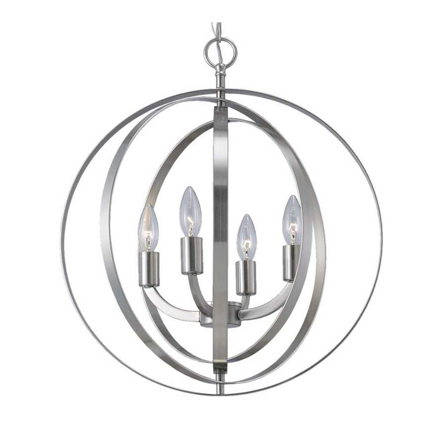 Canarm Meridian 4-Light Chandelier | Brushed Nickel with Swivel Spheres | Dining Room & Foyer | 18in W x 21in H, 5ft Chain | Model ICH182B04BN18