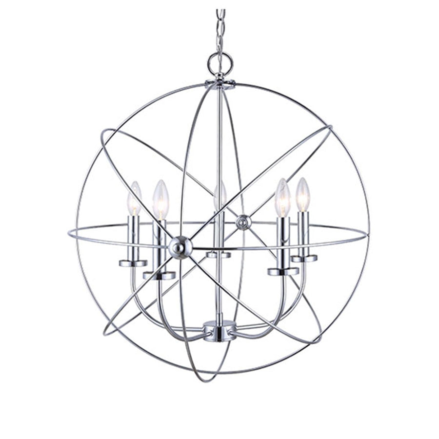 Canarm Sumerside 25in 5-Light Chandelier | Chrome Metal | Dining Room & Living Room | 25 x 26.5 in | Model ICH282B05CH25