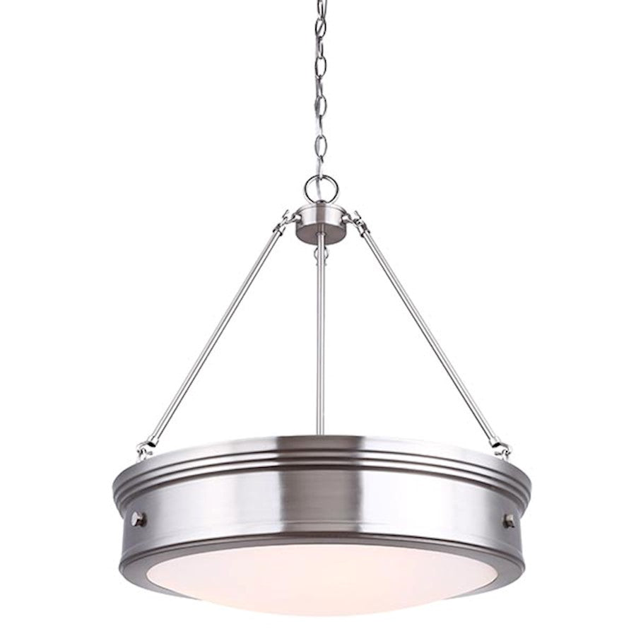 Canarm Boku 20in 4-Light Chandelier | Brushed Nickel and Clear Glass | Dining Room & Living Room | 20 x 24 in | Model ICH624A04BN20